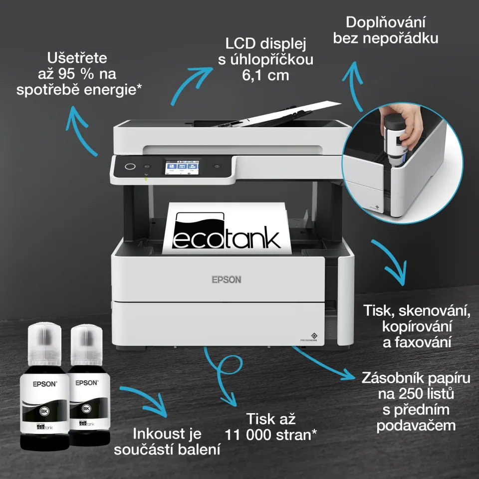EPSON EcoTank M3180 - A4/39ppm/1ink/USB/LAN/WiFi/Duplex