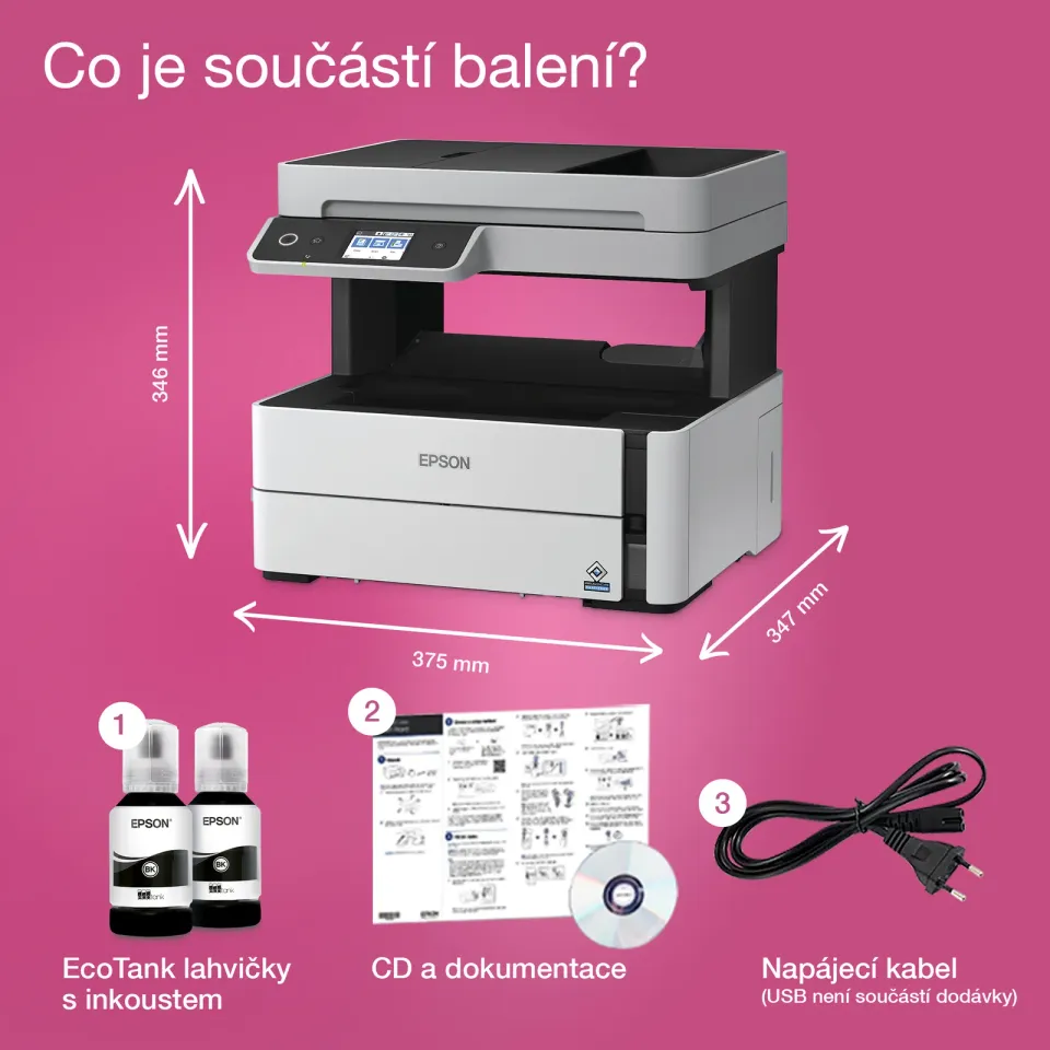 EPSON EcoTank M3180 - A4/39ppm/1ink/USB/LAN/WiFi/Duplex