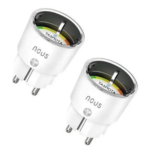 NOUS A1T (2 kusy) smart plug, chytrá zásuvka DE/Schuko (bez kolíku), WiFi 16A, s měřením, kompatibilní s Tasmota