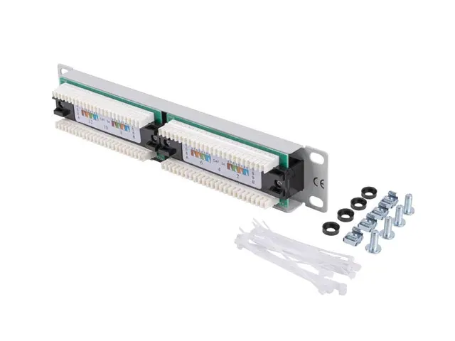 LANBERG PATCH PANEL 12PORT 1U 10" CAT.6 UTP ŠEDÝ