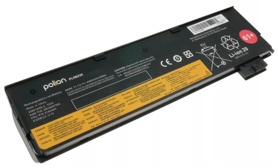 TRX Baterie Polion 01AV423 pro notebooky LENOVO SB10K97580 ThinkPad P51S T25 T470 T480 T570 - 4400mAh 49Wh /neoriginální