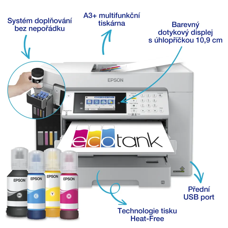 EPSON L15180 - A3+/25ppm/4ink/DADF/Fax/Wi-Fi//LAN/Duplex/CISS