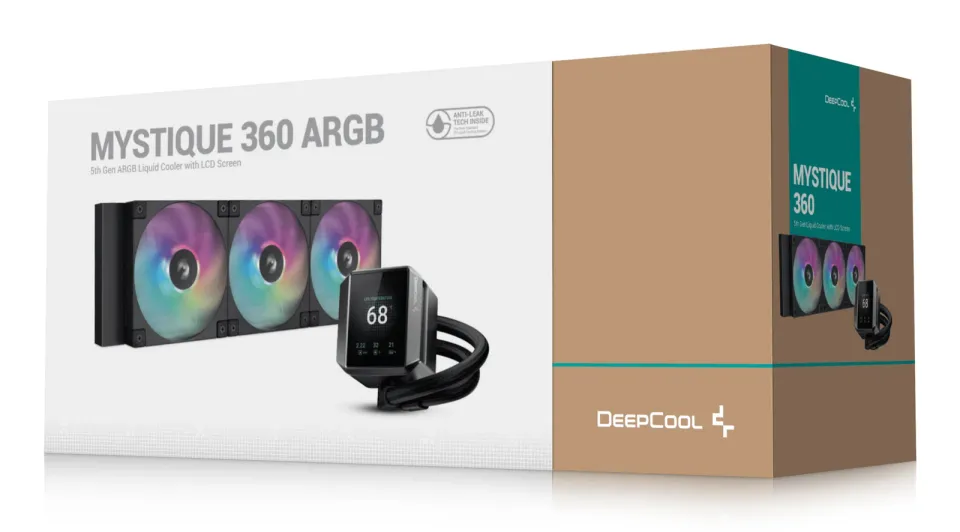 DEEPCOOL vodní chladič MYSTIQUE 360 ARGB / 3x120mm ARGB fan / dig. displej / Intel i AMD / černý