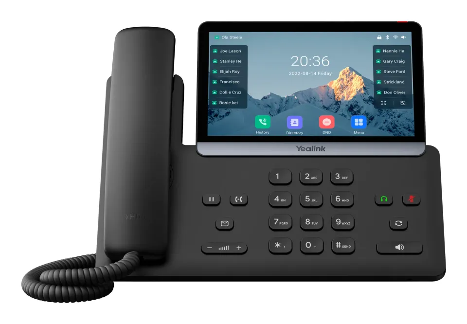 Yealink SIP-T77U SIP telefon, PoE, 16 SIP účtů, 7" bar. LCD, GigE, 2x USB