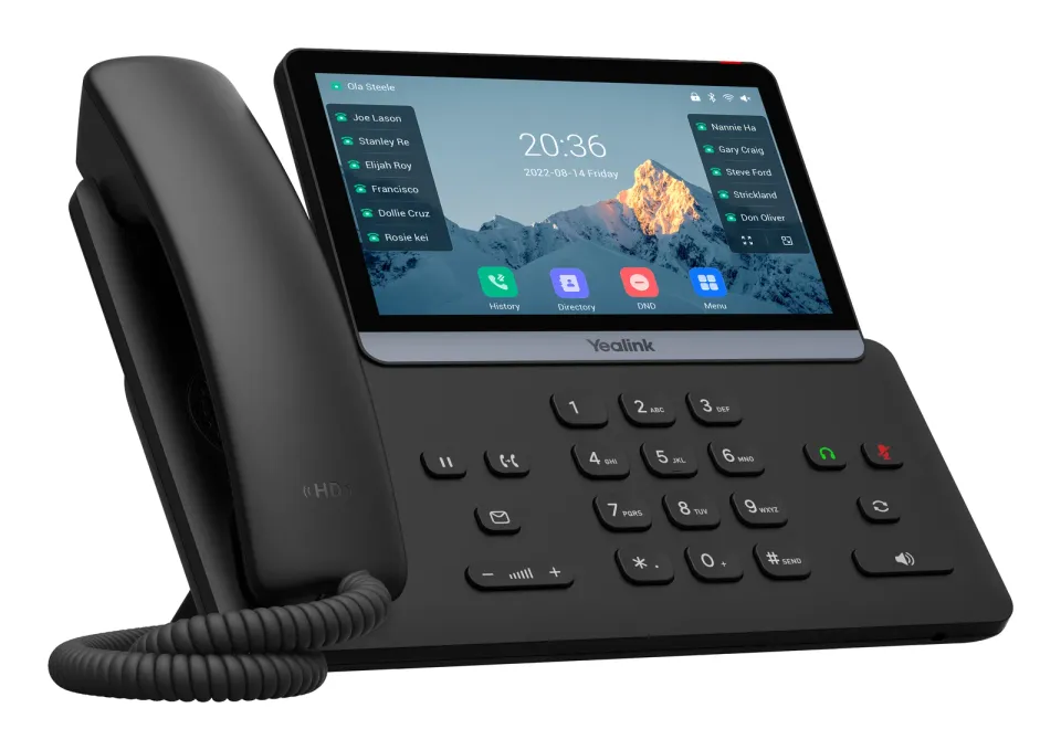 Yealink SIP-T77U SIP telefon, PoE, 16 SIP účtů, 7" bar. LCD, GigE, 2x USB