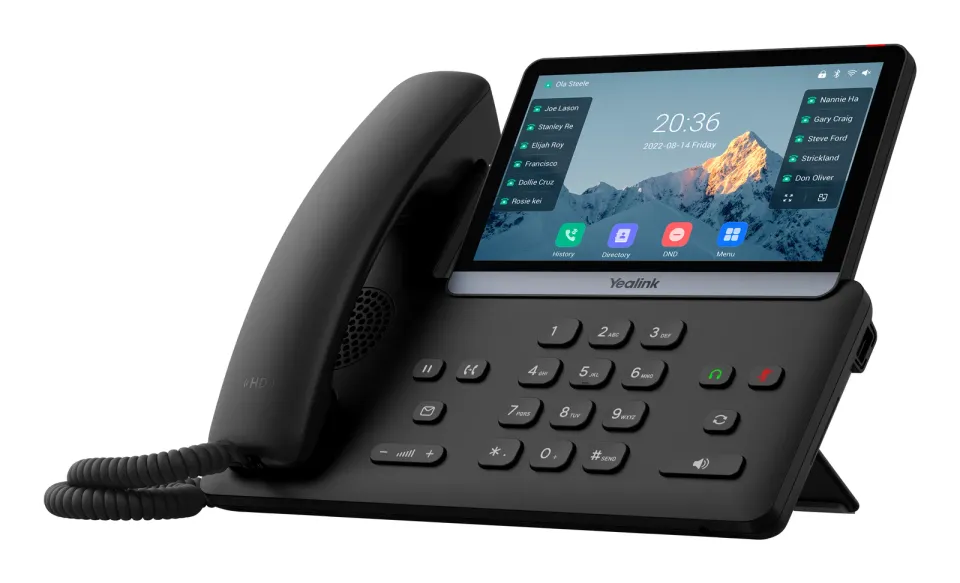 Yealink SIP-T77U SIP telefon, PoE, 16 SIP účtů, 7" bar. LCD, GigE, 2x USB
