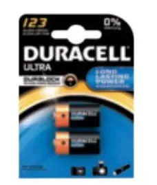 DURACELL Baterie - 123A 3V Lithium Battery, 3 V, 1500 mAh - 2 pack