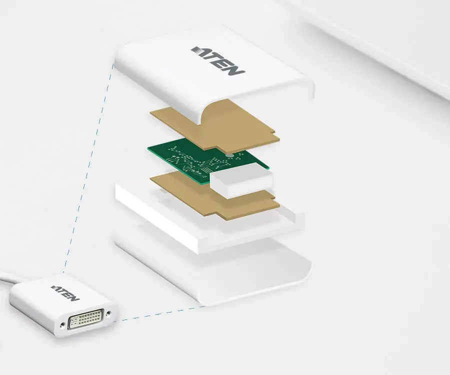 ATEN VC965-AT DP(M) to DVI(F) adapter