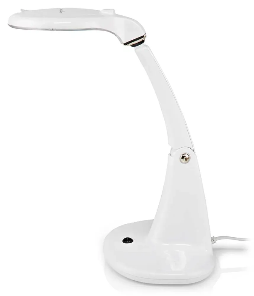 NEDIS zvětšovací stolní LED lampa/ čočka 3 + 12 dioptrií/ spotřeba 6,5 W/ teplota 6500 K/ světelný tok 585 lm...
