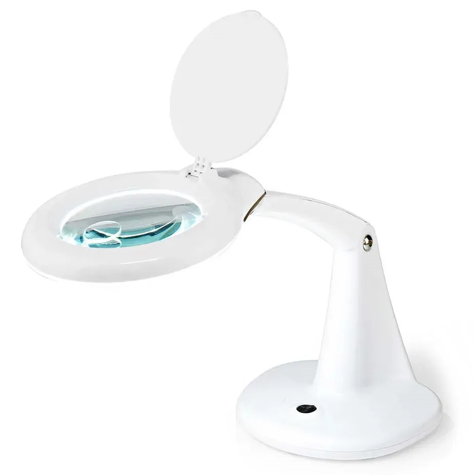 NEDIS zvětšovací stolní LED lampa/ čočka 3 + 12 dioptrií/ spotřeba 6,5 W/ teplota 6500 K/ světelný tok 585 lm...