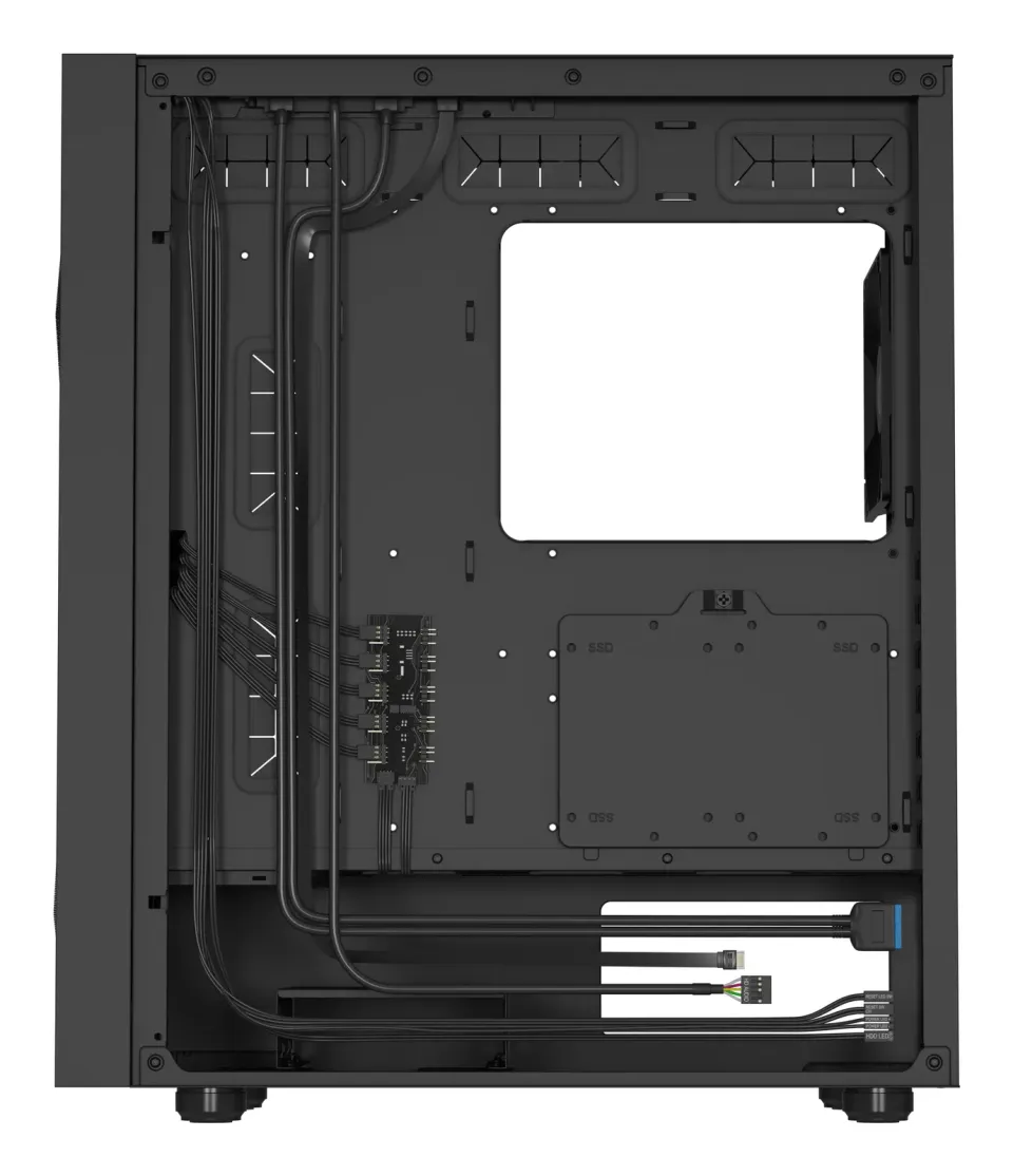 Počítačová skříň Genesis DIAXID 605F/Midi Tower/Transpar./Černá