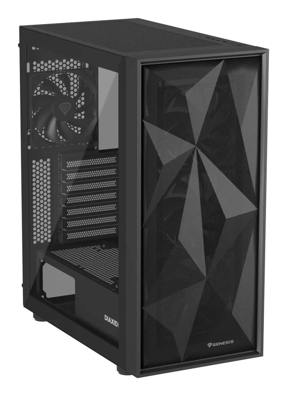 Počítačová skříň Genesis DIAXID 605F/Midi Tower/Transpar./Černá