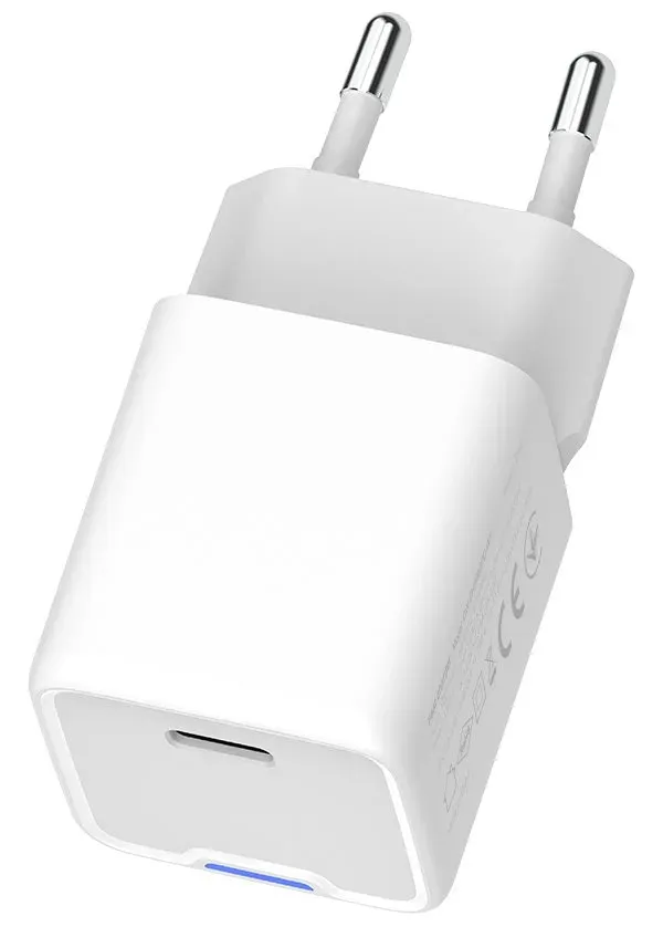COLORWAY 1x USB-C/ síťová nabíječka/ GaN/ PD/ PPS/ 30W/ Včetně 100cm kabelu/ Bílá