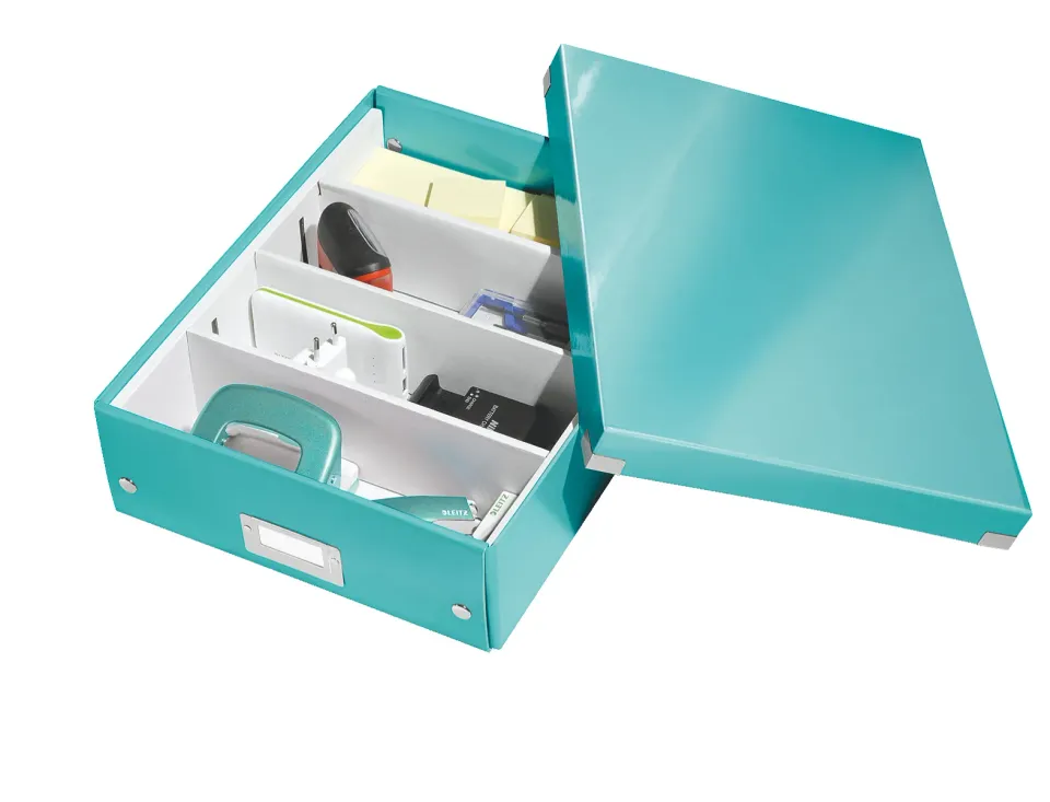 LEITZ Organizační box Click&Store, velikost M, ledově modrá