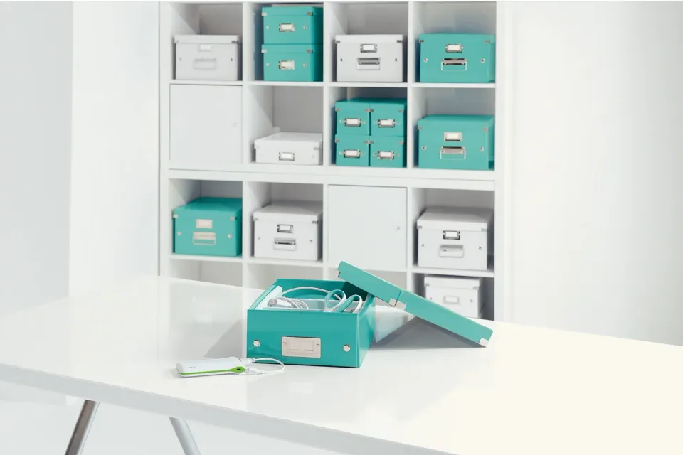 LEITZ Organizační box Click&Store, velikost M, ledově modrá