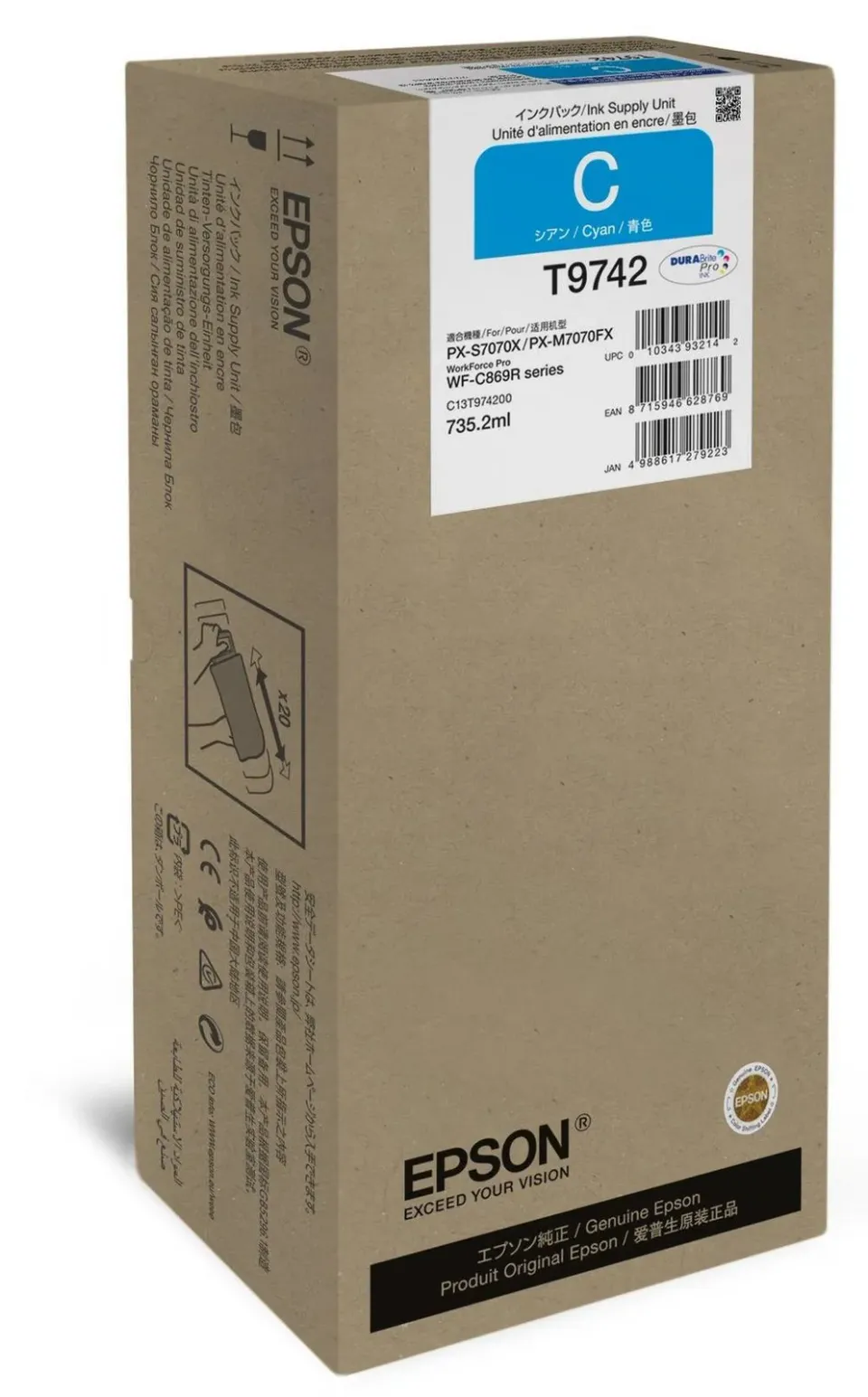 Epson WorkForce Pro WF-C869R Cyan XXL Ink