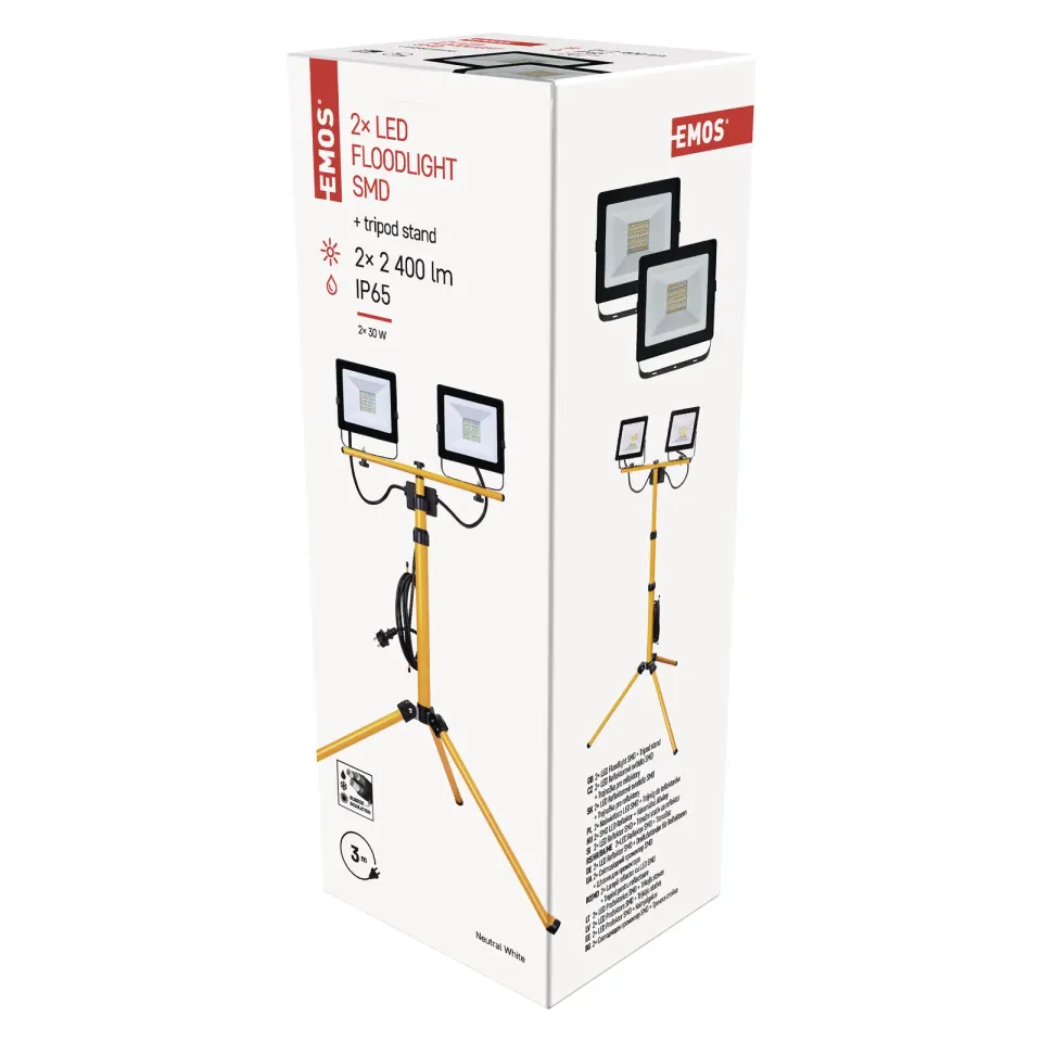 LED REFLEKTOR HOBBY SLIM 2× 30W 4800LM + TROJNOŽKA