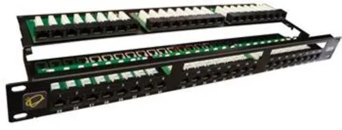 PATCH PANEL 19" kat. 5E UTP, 48 portů, černý, výška 1U