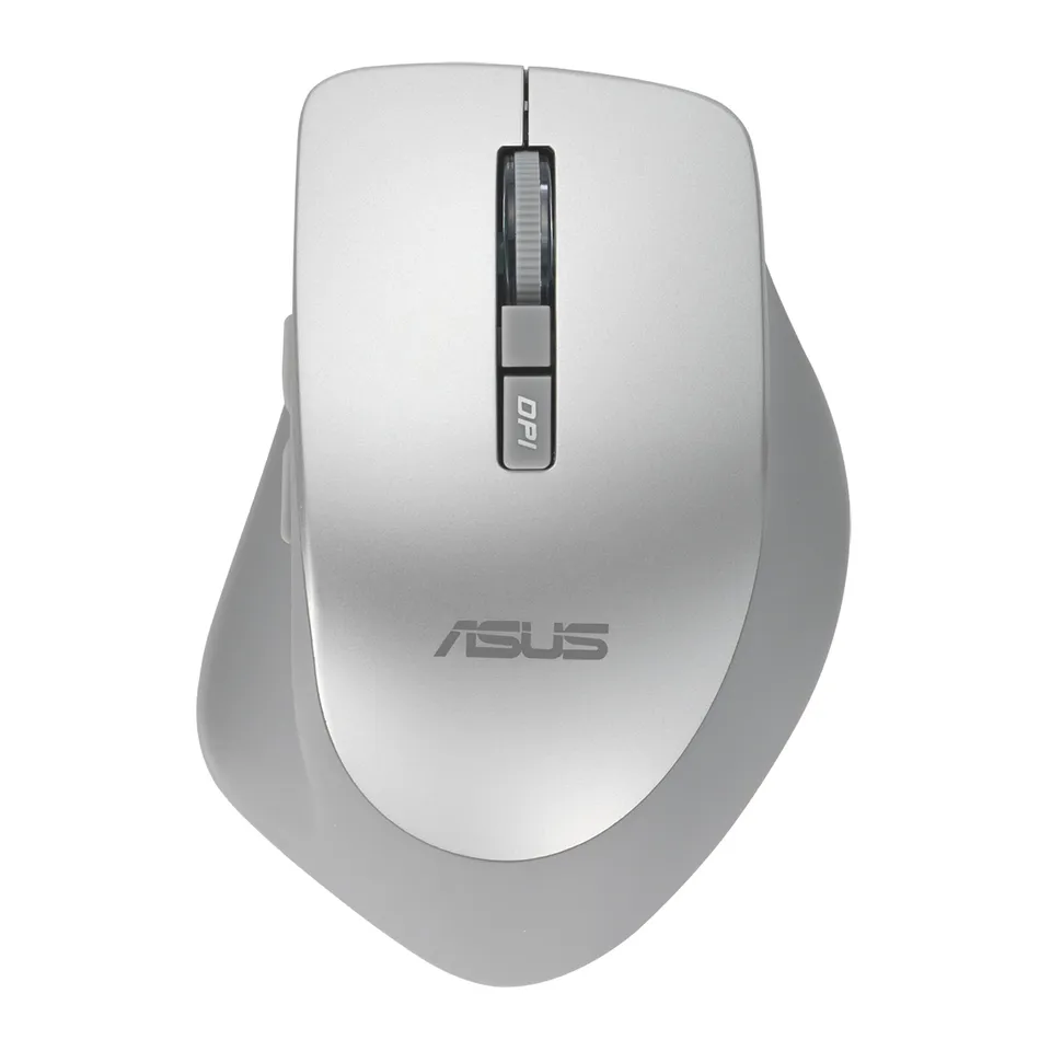 ASUS WT425/Ergonomická/Optická/Pro praváky/1 600 DPI/Bezdrátové USB/Stříbrná