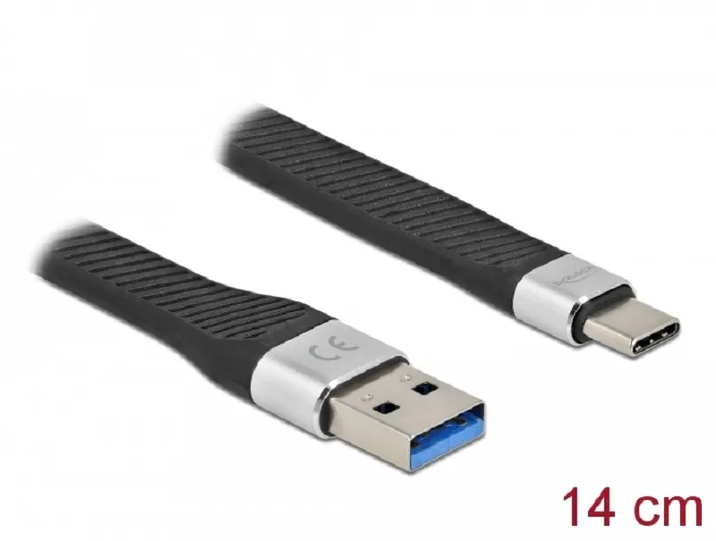 Delock USB 3.2 Gen 2, FPC plochý stuhový kabel, USB Typ-A na USB Type-C, 14 cm,