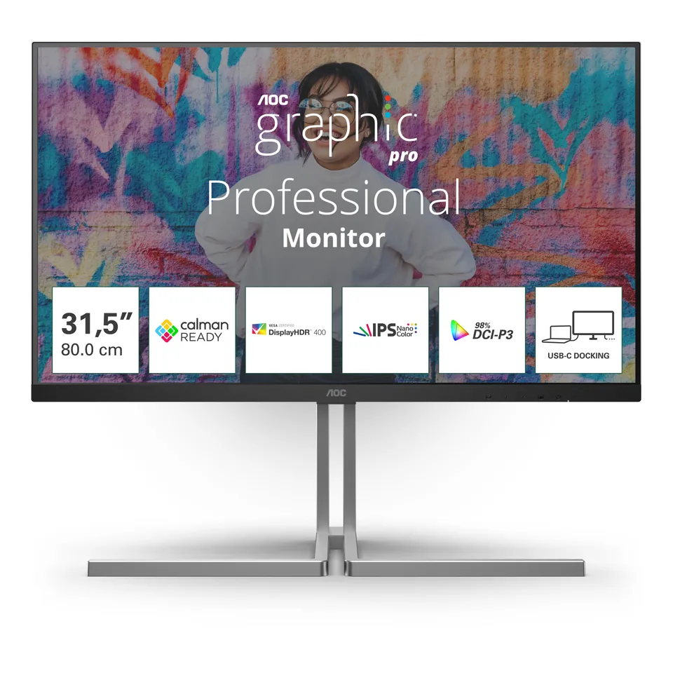 AOC LCD U32U3CV 31,5" Nano IPS 4K/3840x2160@60Hz/4ms/400cd/2xHDMI/DP/4xUSB/USB-C