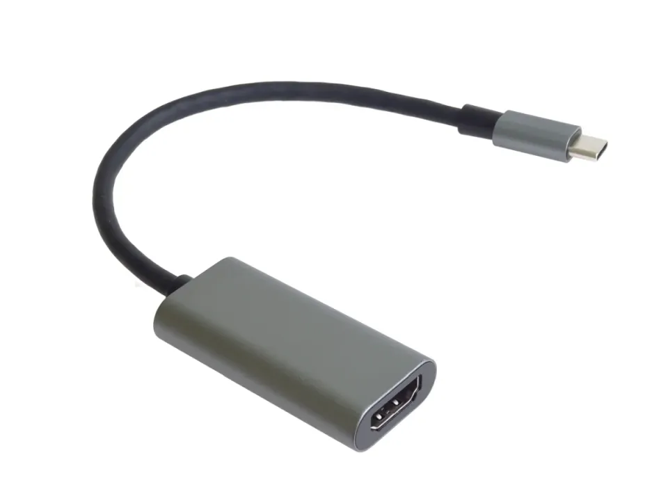 PremiumCord Převodník USB-C na HDMI, rozlišení 4K a FULL HD 1080p, kovové pouzdr