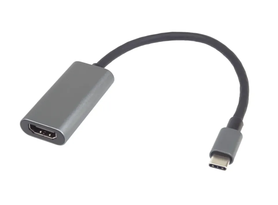 PremiumCord Převodník USB-C na HDMI, rozlišení 4K a FULL HD 1080p, kovové pouzdr