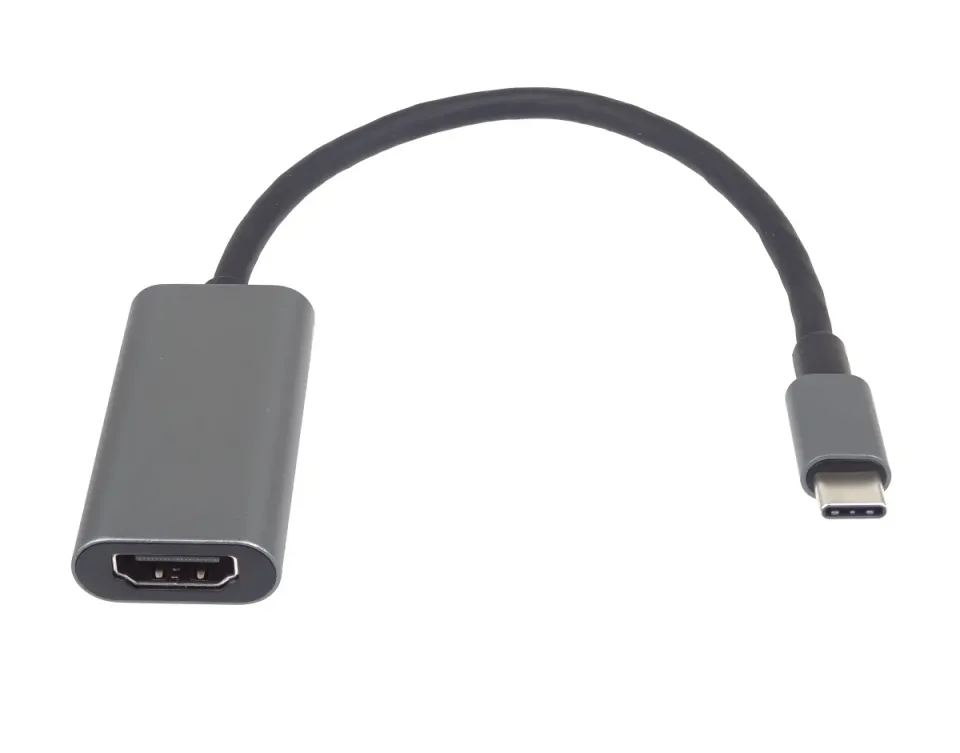 PremiumCord Převodník USB-C na HDMI, rozlišení 4K a FULL HD 1080p, kovové pouzdr