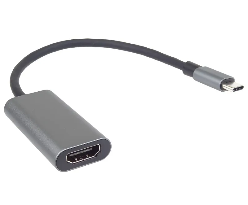 PremiumCord Převodník USB-C na HDMI, rozlišení 4K a FULL HD 1080p, kovové pouzdr
