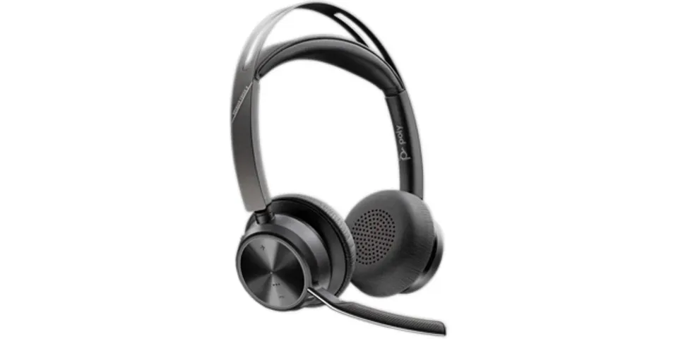 Poly Voyager Focus 2 bezdrátová náhlavní souprava, USB-A/C adaptér, stereo, nabíjecí stojánek