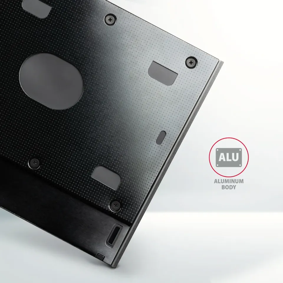 AXAGON RSS-CD09 ODD, Rámeček do slotu optické mechaniky pro 2.5“ SSD/HDD, LED, 9