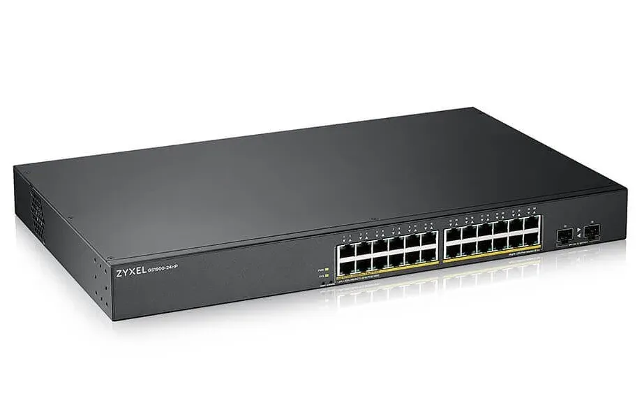 Zyxel GS1900-24HP v2 26-port Gigabit Web Smart PoE Switch, 24x gigabit RJ45, 2x SFP, PoE budget 170W