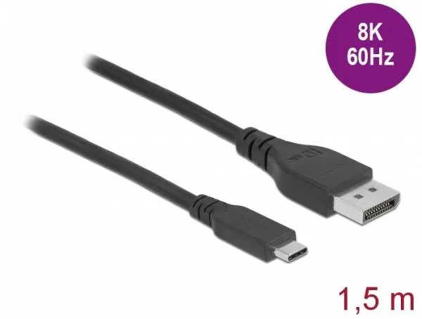 Delock Obousměrný kabel USB Type-C na DisplayPort (režim DP Alt) s certifikací 8