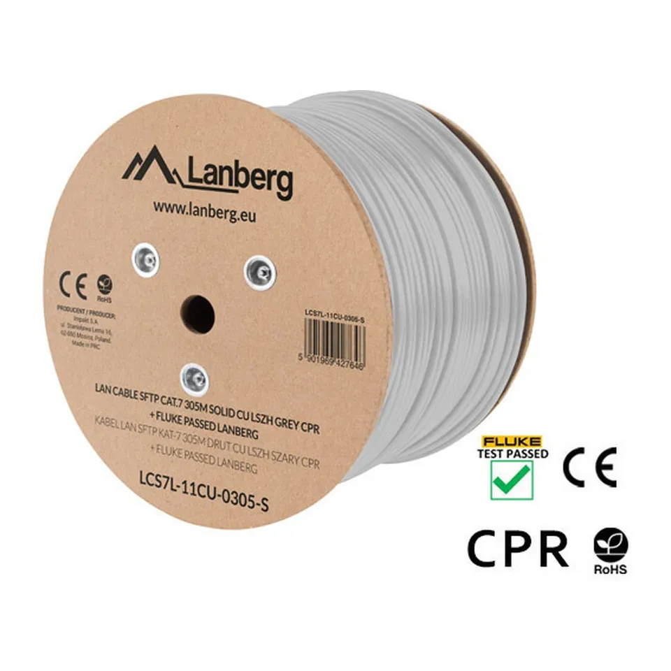 LAN KABEL CAT.7 SFTP 305M PEVNÝ VENKOVNÍ CU ČERNÝ