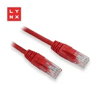 LYNX UTP patch kabel Cat5e, PVC, CCA, 0,5m, červený (balení obsahuje 10ks)