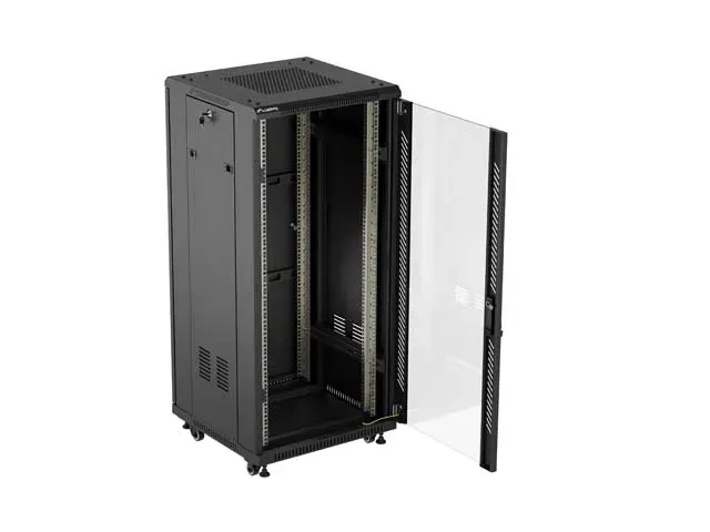 LANBERG Volně stojící skříň 19" 27U/600x600 (v rozloženém stavu) černá (RAL9004)
