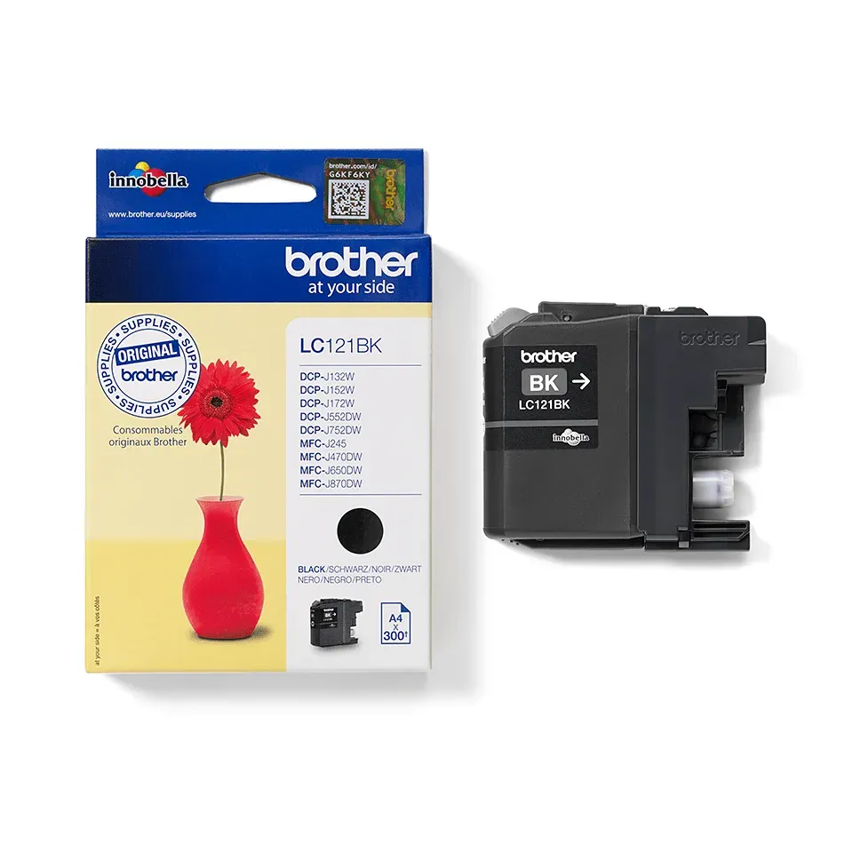 Brother LC-121BK (inkoust black,300 str.@ 5% draft)