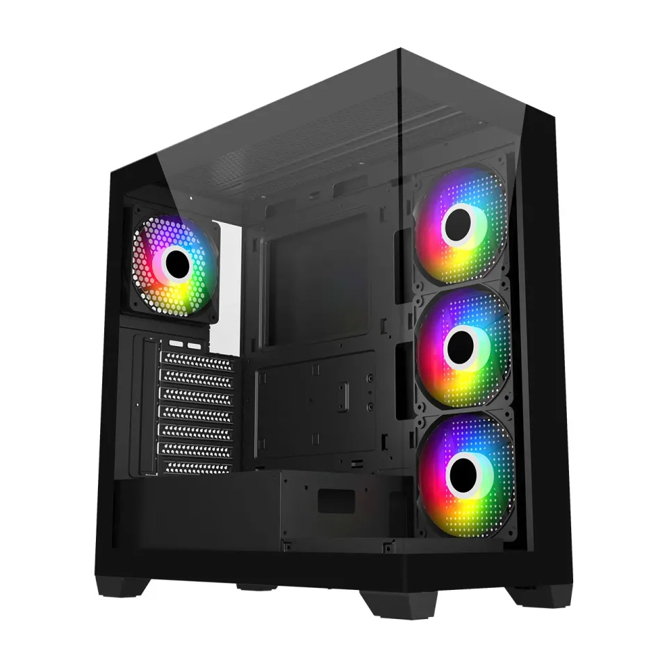 FSP M340-BA/Midi Tower/Transpar./Černá