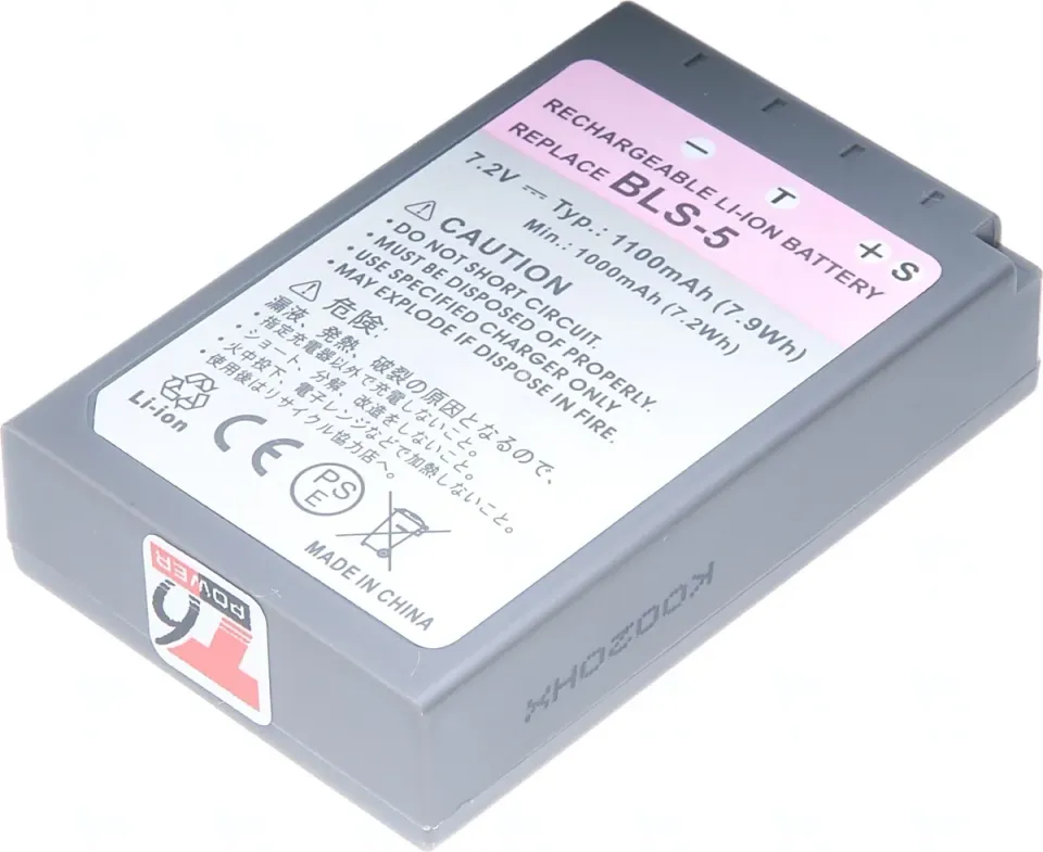 Baterie T6 Power pro Olympus BLS-5, PS-BLS5, BLS-50, PS-BLS50, 1100mAh, 7,9Wh