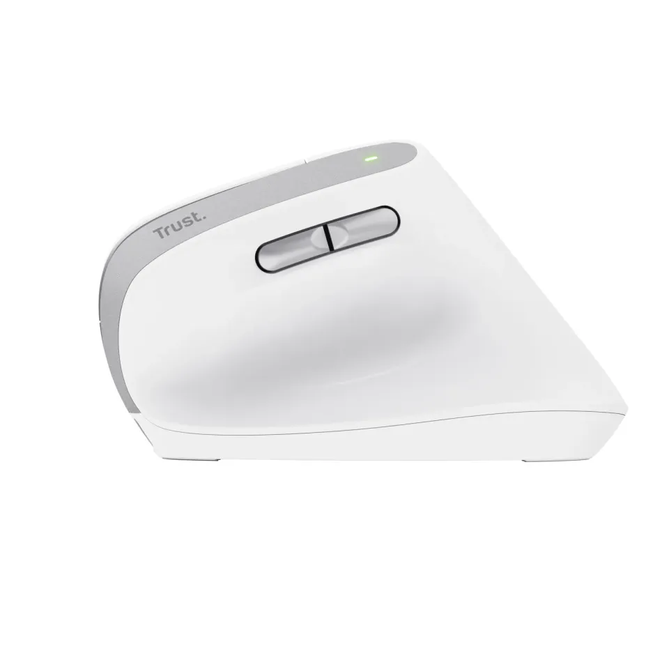 TRUST myš Bayo II Ergonomická vertikální myš, Bezdrátová, bílá