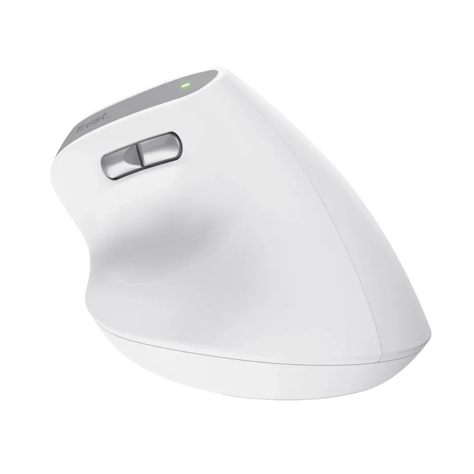 TRUST myš Bayo II Ergonomická vertikální myš, Bezdrátová, bílá
