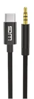 WG - Kabel Type-C (male) na AUX 3,5mm jack (male), 1,5metru, DAC chip, černá