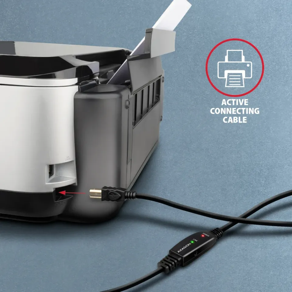 AXAGON ADR-210B, USB A-B, 2.0 aktivní prodlužovací / repeater kabel, 10m