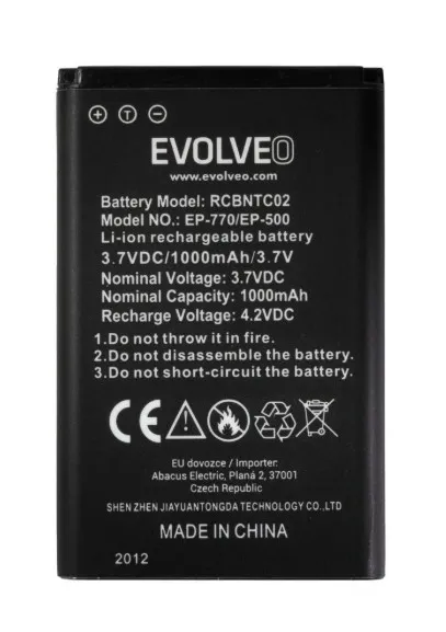 EVOLVEO orig. baterie 1000 mAh pro EasyPhone FD/FP/FS/FM/FL (EP-500/501/700/770/