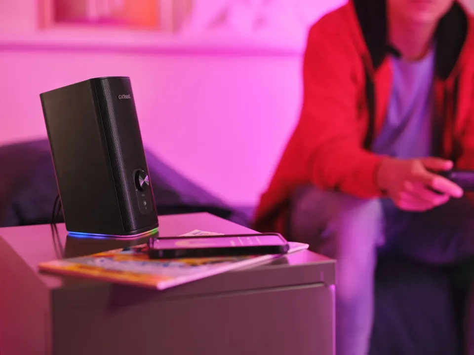 TRUST reproduktory GXT 612 CETIC RGB-Illuminated 2.0 Speaker Set, Bluetooth, černá
