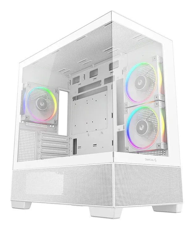 DEEPCOOL Case CG380 3F WH, mATX, ARGB, Průhledná bočnice, 3x120mm Fan, bílá