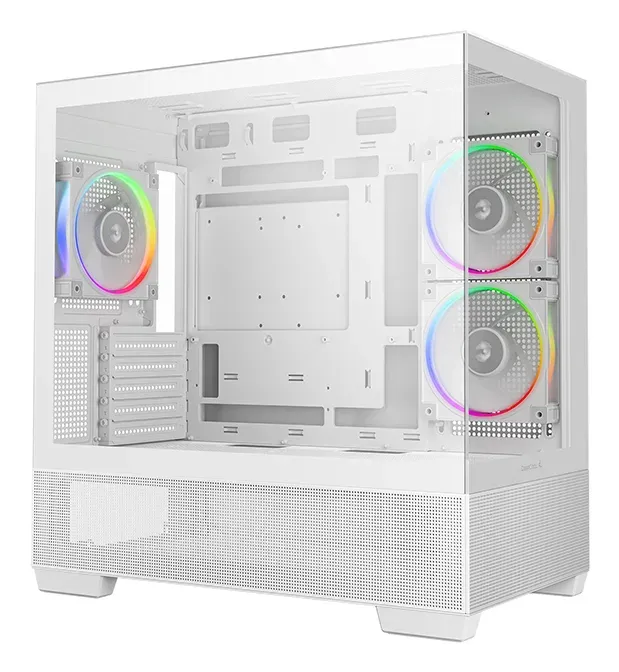 DEEPCOOL Case CG380 3F WH, mATX, ARGB, Průhledná bočnice, 3x120mm Fan, bílá