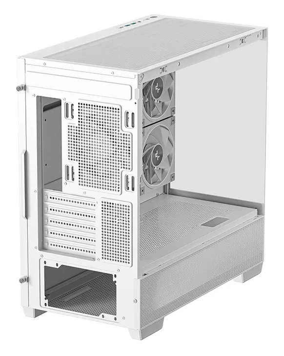 DEEPCOOL Case CG380 3F WH, mATX, ARGB, Průhledná bočnice, 3x120mm Fan, bílá