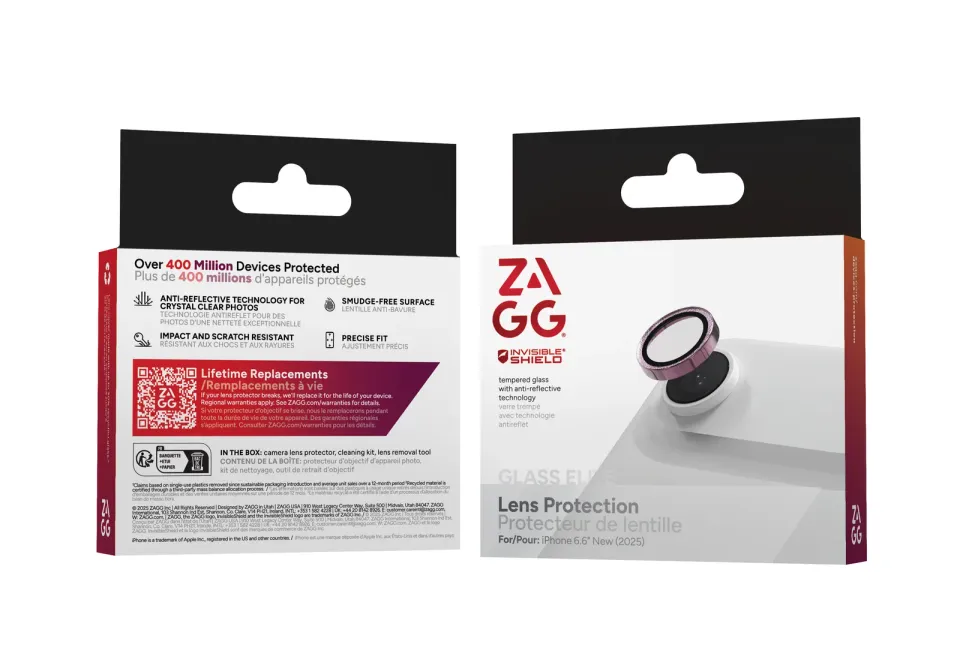 ZAGG Ochranná čočka Premium pro Apple iPhone Air - růžová třpytka