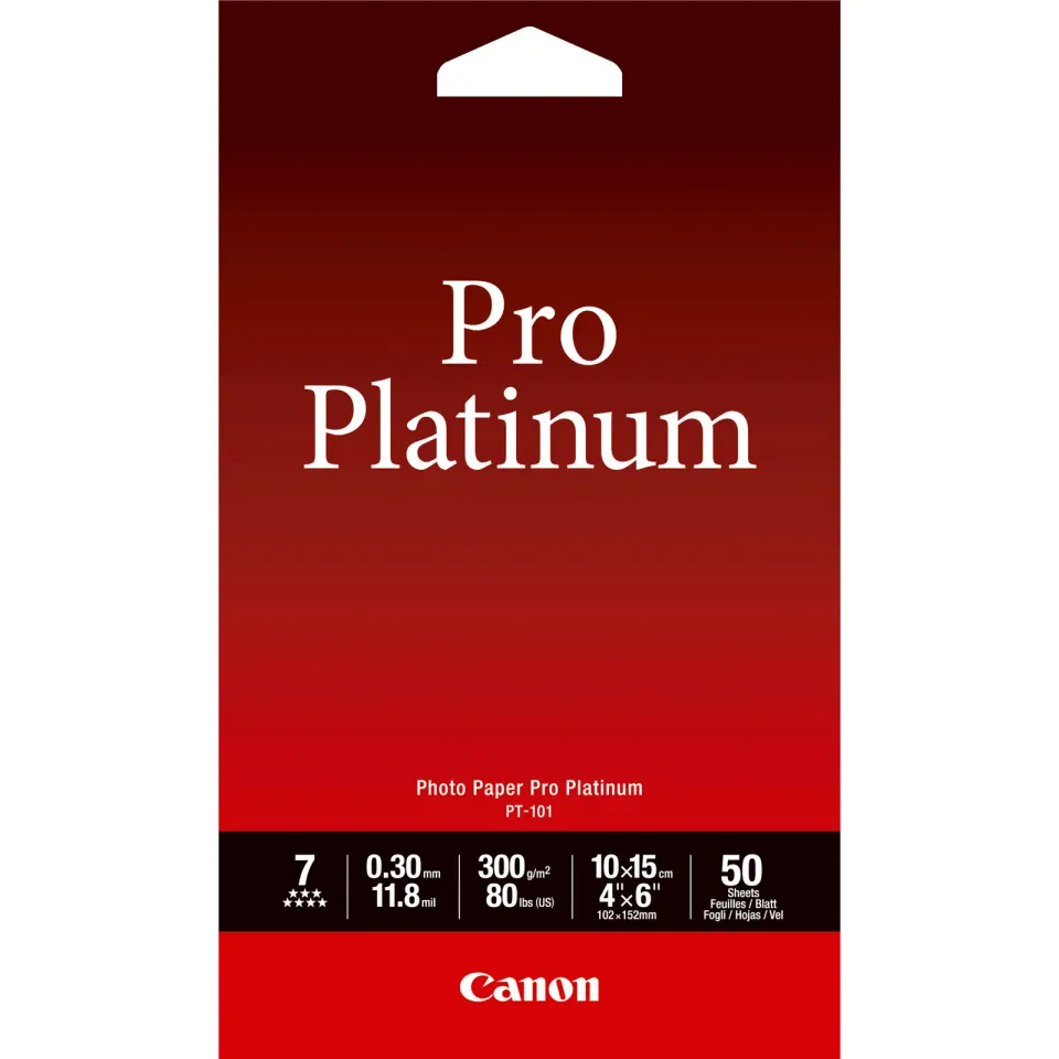 Canon fotopapír PT-101 Photo Paper PRO Platinum - 10x15cm (4x6inch) - 300g/m2 -